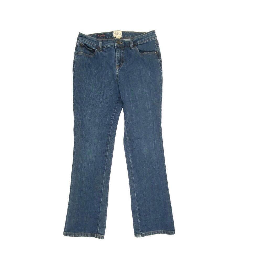 St. John's Bay Straight Leg Women's size 8P Dark Wash blue Denim jeans